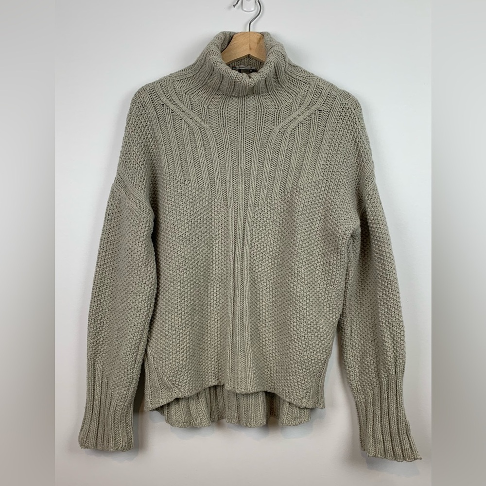 Smartwool Sweater Knit Lambswool Blend Turtleneck Size Large Beige Cream Cozy